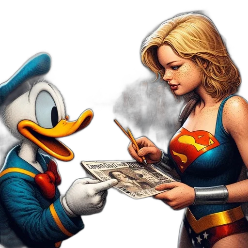 comic book art, concept art, cartoon, fantasy art transparent PNG cut-out