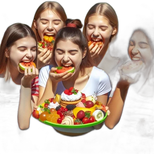 food, face, photorealistic, 3d render transparent PNG cut-out