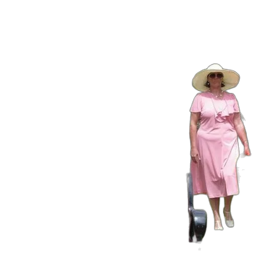 dress, hat, umbrella, staff transparent PNG cut-out