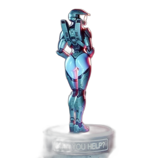 robot, concept art, 3d render, vaporwave transparent PNG cut-out
