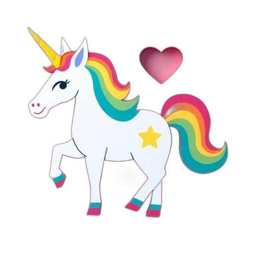 pixel art, vaporwave, colorful, unicorn transparent PNG cut-out
