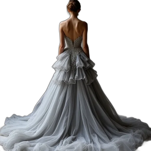 dress, crown, jewelry, photorealistic transparent PNG cut-out
