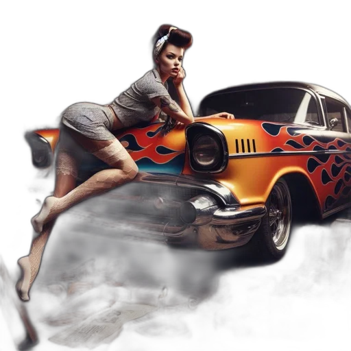car, dress, concept art, photorealistic transparent PNG cut-out