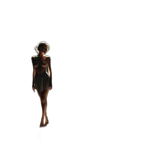 dress, robot, creature, staff transparent PNG cut-out