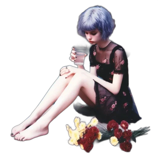 dress, flower, robot, watercolor transparent PNG cut-out