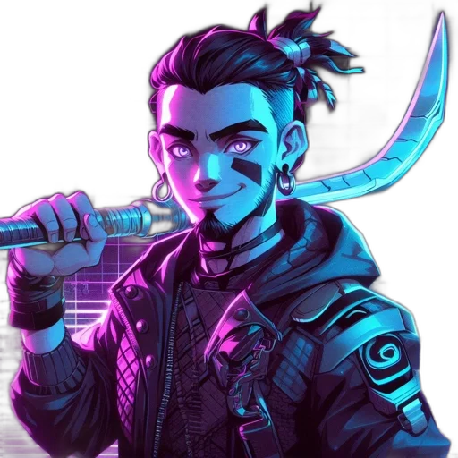jacket, weapon, staff, sword transparent PNG cut-out