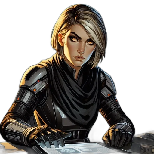 comic book art, concept art, fantasy art, cyberpunk transparent PNG cut-out