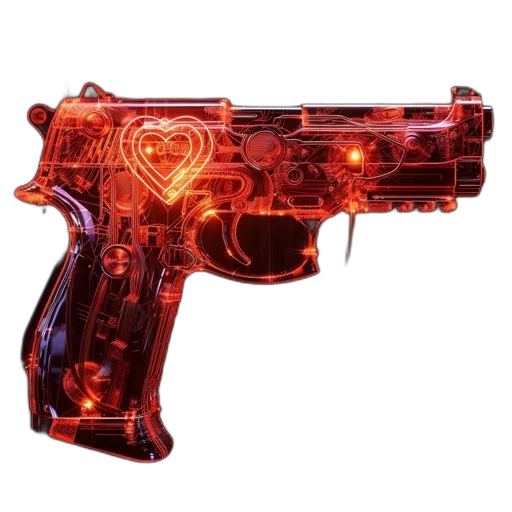 weapon, cyberpunk, 3d render, concept art transparent PNG cut-out