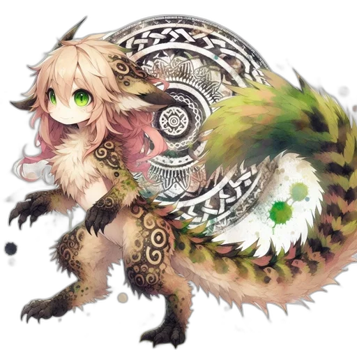 dragon, creature, animal, staff transparent PNG cut-out