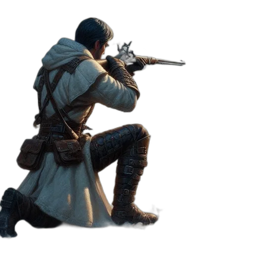 weapon, sword, staff, jacket transparent PNG cut-out