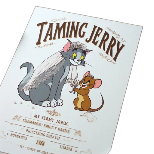 illustrated, poster, cat, named transparent PNG cut-out
