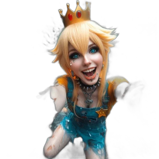 crown, staff, 3d render, fantasy art transparent PNG cut-out