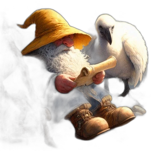 hat, dragon, animal, staff transparent PNG cut-out