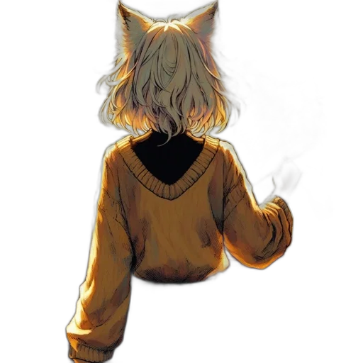jacket, mask, staff, creature transparent PNG cut-out