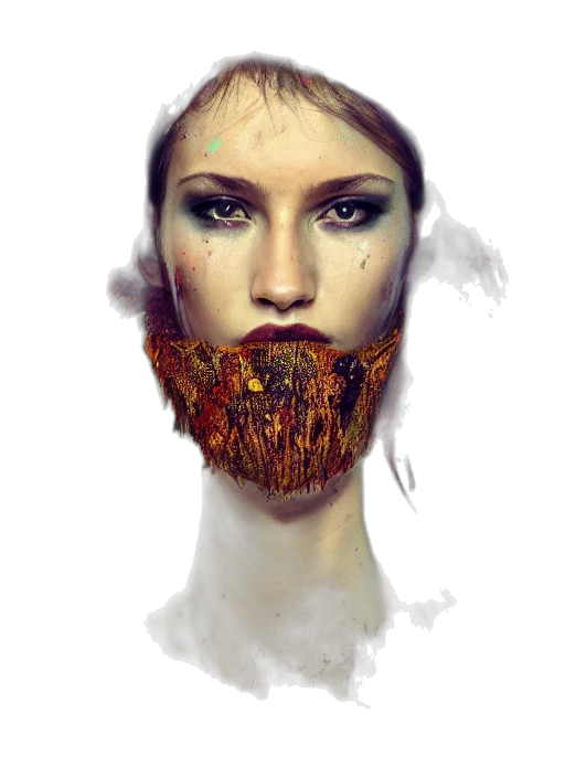 face, mask, hair, crown transparent PNG cut-out