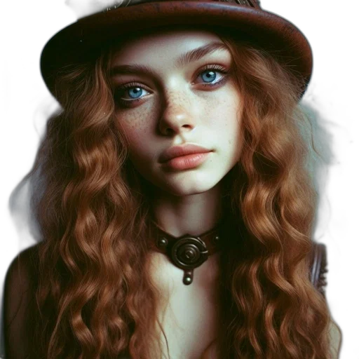 hat, face, jewelry, hair transparent PNG cut-out