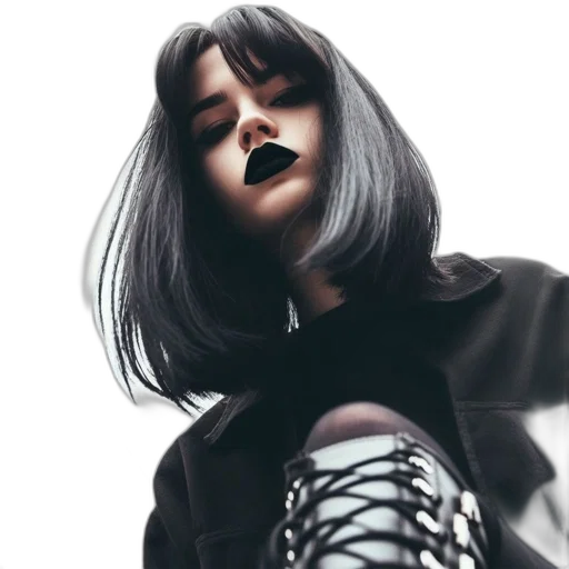 hair, jacket, photorealistic, cyberpunk transparent PNG cut-out