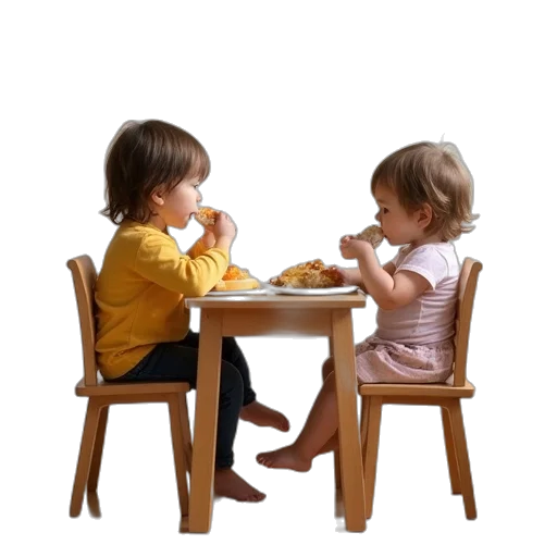 furniture, food, 3d render, two transparent PNG cut-out
