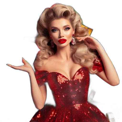 dress, photorealistic, cartoon, woman transparent PNG cut-out