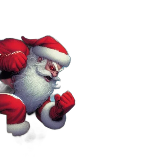 concept art, 3d render, pixel art, santa transparent PNG cut-out