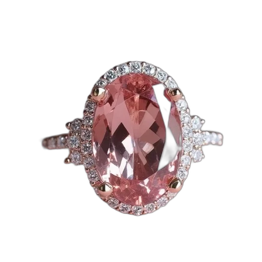 jewelry, crown, oval, morganite transparent PNG cut-out