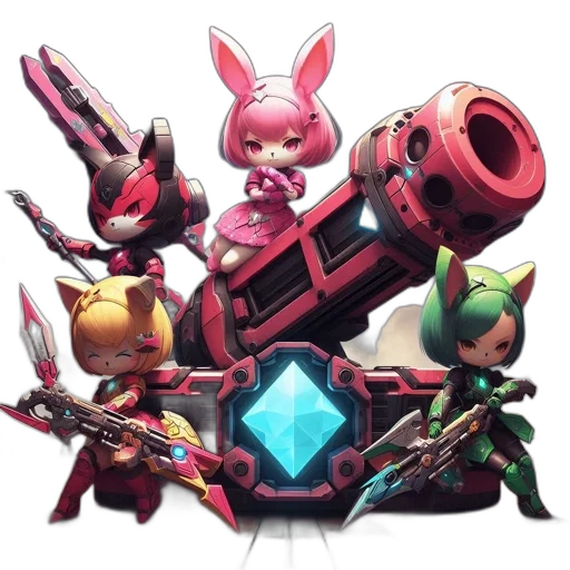 weapon, robot, staff, concept art transparent PNG cut-out