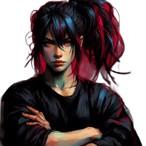 face, comic book art, anime, concept art transparent PNG cut-out