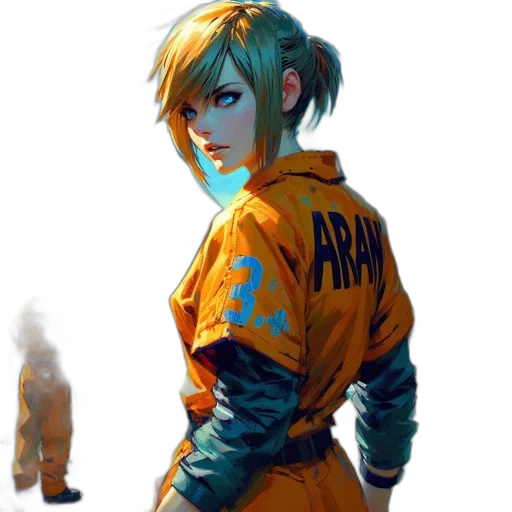 jacket, staff, robot, weapon transparent PNG cut-out