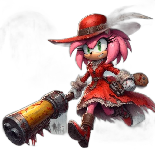 weapon, staff, robot, hat transparent PNG cut-out