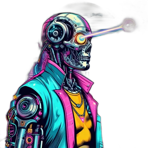 robot, jacket, mask, face transparent PNG cut-out
