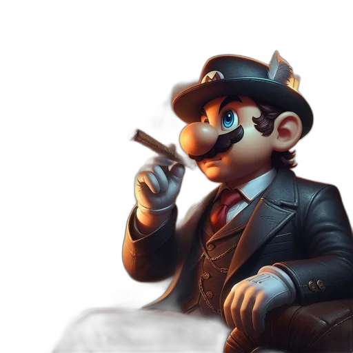 staff, hat, concept art, 3d render transparent PNG cut-out