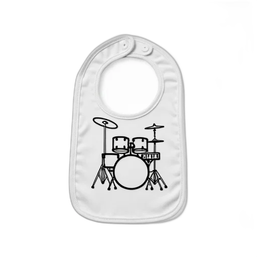 white, baby, bib, black transparent PNG cut-out