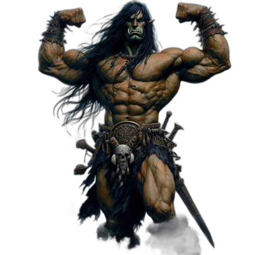 fantasy art, concept art, comic book art, muscular transparent PNG cut-out