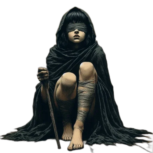 dress, mask, staff, face transparent PNG cut-out