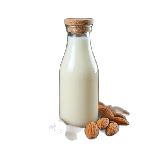 food, bottle, almond, milk transparent PNG cut-out