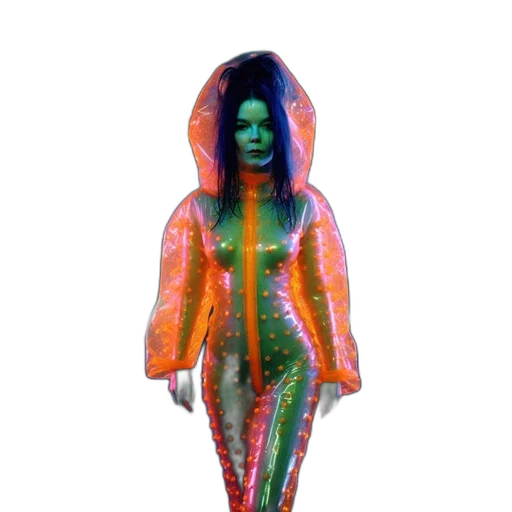 dress, jacket, creature, hair transparent PNG cut-out