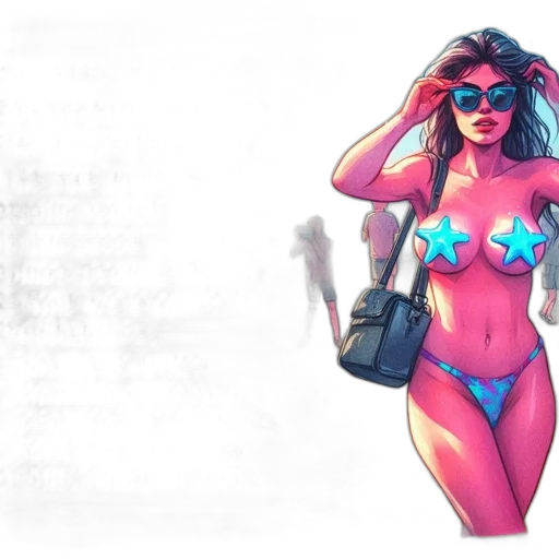 concept art, comic book art, fantasy art, cyberpunk transparent PNG cut-out