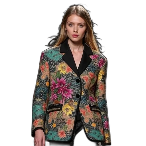jacket, colorful, dark, balencia transparent PNG cut-out