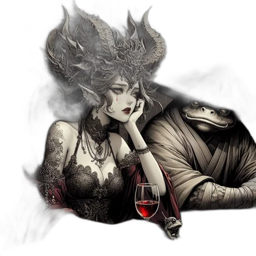 fantasy art, concept art, comic book art, photorealistic transparent PNG cut-out