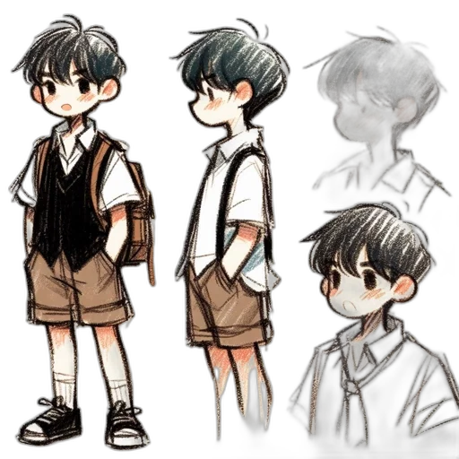 concept art, watercolor, cartoon, anime transparent PNG cut-out
