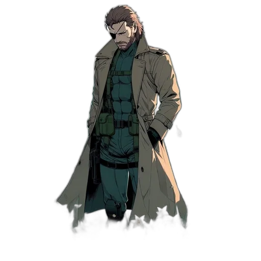 jacket, staff, concept art, comic book art transparent PNG cut-out