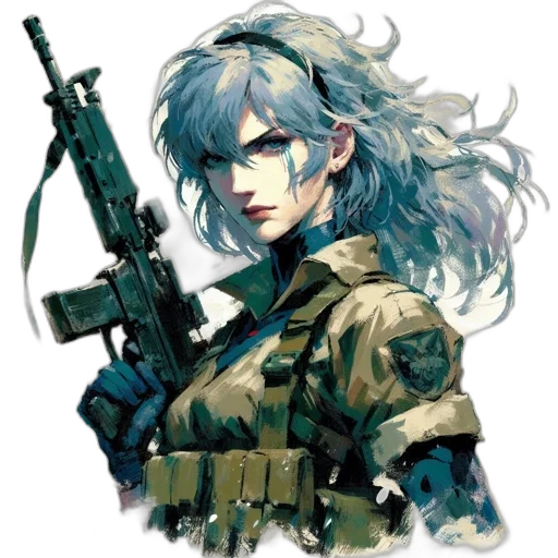 weapon, face, concept art, anime transparent PNG cut-out