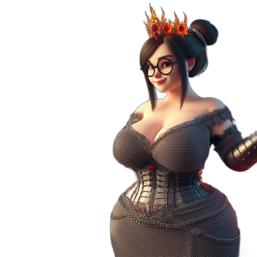 dress, staff, crown, concept art transparent PNG cut-out
