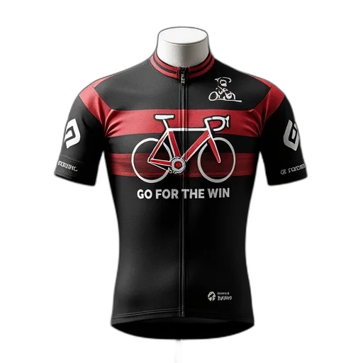 black, cycling, jersey, red transparent PNG cut-out
