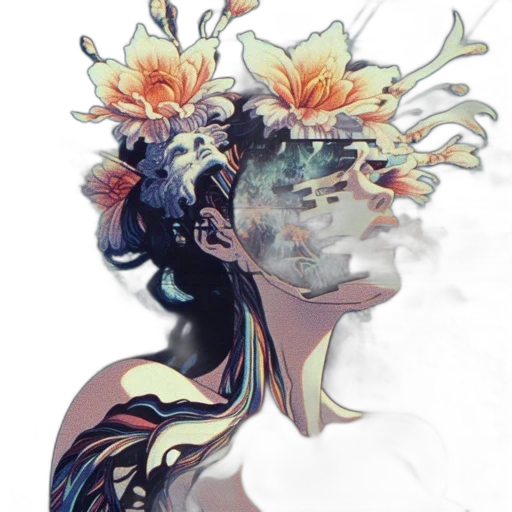 mask, crown, flower, face transparent PNG cut-out