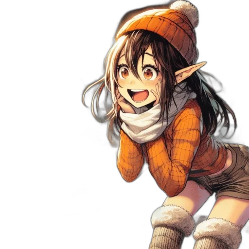 hat, creature, staff, face transparent PNG cut-out