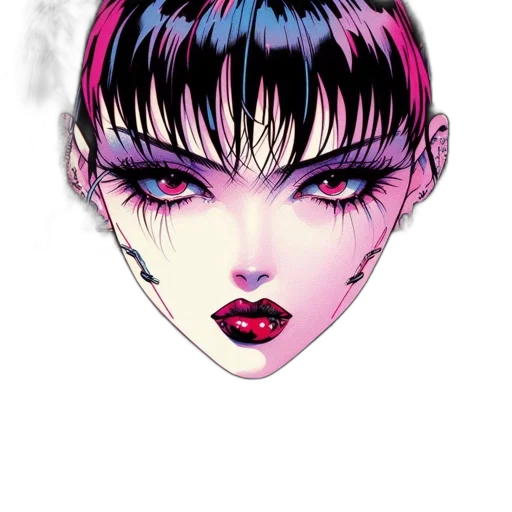 face, mask, comic book art, cyberpunk transparent PNG cut-out