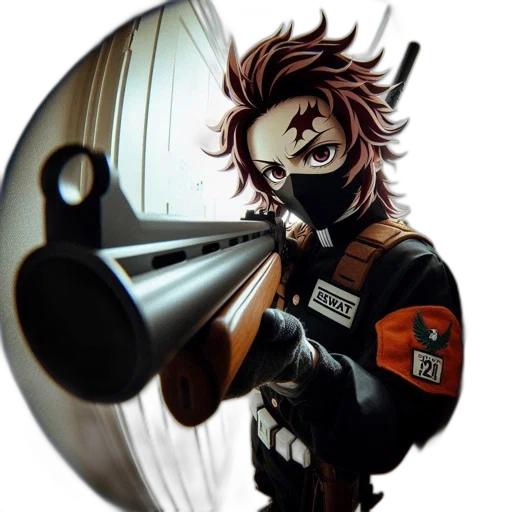 mask, weapon, staff, jacket transparent PNG cut-out