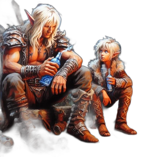 fantasy art, concept art, comic book art, watercolor transparent PNG cut-out