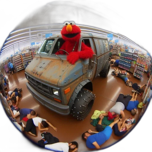 car, robot, fisheye, view transparent PNG cut-out